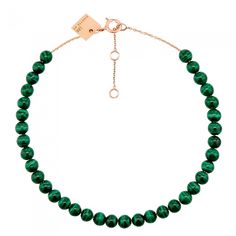 BRACELET - Maria mini malachite bead bracelet | Ginette NY Luxury Malachite Bracelet As Gift, Luxury Malachite Jewelry With Round Beads, Luxury Malachite Bracelets For Gifts, Gemstone Choker, Rose Gold Bracelet, Fine Jewelry Collection, Pearl Ring, Bead Bracelet, Stone Beads