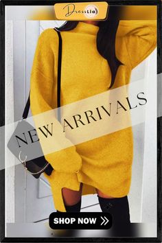 Fashion Stylish Woman Plain Sexy Daily Long Sleeve Shift Dresses Yellow Long Sleeve Bodycon Dress, Yellow Winter Party Dress, Shift Dresses, Long Sleeve Shift Dress, Women's Fashion Dresses, Stylish Women, Shift Dress, Fashion Dresses, Shop Now