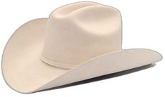 White Western Formal Hat, White Western Hat For Formal Occasions, Classic Cream Fitted Top Hat, Elegant High Crown Top Hat For Rodeo, Elegant Top Hat With Short Brim For Rodeo, Elegant Short Brim Top Hat For Rodeo, Elegant Fitted Top Hat For Rodeo, Classic Cream Felt Hat For Rodeo, Classic Cream Hat Bands For Ranch