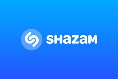 the shazam logo on a blue background