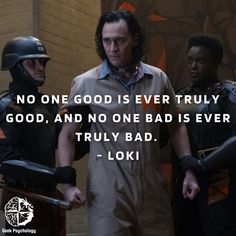 two men in overalls and helmets standing next to each other with the caption, no one good is ever truly good, and no one bad is even truly truly truly truly truly