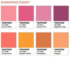 the pantone color chart for spring and summer