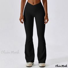 Olivia Mark - Cross High-Waisted Yoga Flare Pants Dance Fitness Wide Leg Pants Casual Butt-Lifting Workout Palazzo Pants Yoga Flare Pants, Wide Leg Pants Casual, Lifting Workouts, Dance Fitness, Silk Knit, Layering Outfits, Tank Top Camisole, Pants Casual, Dance Workout