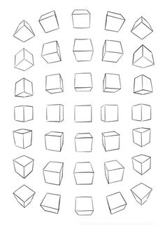 a bunch of different shapes and sizes of boxes