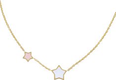 Multicolor Star Shaped Necklace, Handmade Yellow Gold Star Necklaces, Handmade Star-shaped Yellow Gold Necklaces, White Celestial Necklace With Star Charm, Neck Stack, Twinkle Star, Enamel Necklaces, Twinkle Twinkle, Angeles