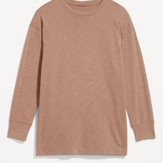 Nwt Old Navy Luxe Long-Sleeve Tunic T-Shirt Color: Cocoa Fawn A Draped, Flawless Fit That's Ultra Soft. Crew Neck Dolman Sleeves Curved Hi-Lo Hem 95% Rayon 5% Spandex Imported Fit & Sizing Loose Fit Hits At Hip Models Are Approx. 5'9" And Wear Sizes S (4), L (12), And Xl (18)Pet And Smoke Free House Beige Long Sleeve T-shirt For Everyday, Neutral Crew Neck Top For Layering, Casual Neutral Tops For Loungewear, Neutral Long Sleeve Tops For Everyday, Everyday Neutral Long Sleeve Tops, Neutral Long Sleeve Top For Loungewear, Beige Long Sleeve Tops For Everyday, Casual Brown Tops For Layering, Relaxed Fit Neutral Tops For Layering