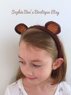 Teddy Bear Ears Headband * Crochet Bear Ears Hair band * Woodland Animals Headband * Bear Costume Headband * Adult & Kids bear Ear Headband Teddy Bear Ear Headbands, Crochet Bear Ear Hat, Playful Adjustable Ears Headband, Cute Adjustable Ears Headband, Bear Ear Headband, Bear Ears Headband, Animal Headbands, Crochet Boutique, Teddy Bear Ears