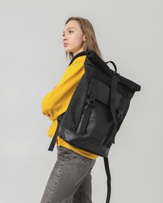 "HIGHLIGHTS: ✔️The inside of the backpack has a slot for a 15,6\" laptop (which is fully protected with soft foam on the sides) and a zip pocket. ✔️With the help of regulators, the interior space can be increased by 3 liters ✔️There is an outer pocket on the front wall, 2 hidden pocket on the sides (for your phone or wallet) and 2 internal pockets. ✔️The straps and the back of the backpack are made of Air-mesh. ✔️Anatomically S-shaped shoulder straps with airy 3D AirMesh lining guarantee perfect Rave Party Outfit, Fashionable Bags, Street Style Bags, Cycling Backpack, Trendy Backpacks, Laptop Tote, Front Wall, Vegan Leather Tote, College Bags