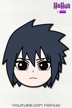 an anime avatar with black hair and big eyes