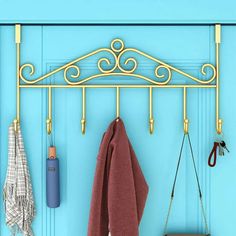 a coat rack with two coats hanging on it