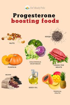 Progesterone peaks on Day 21 of your cycle. In the days leading up to this, as progesterone is building, we want to do all the things to support progesterone. This includes eating foods that help boost progesterone, even though they may not fall within the ketogenic diet:  I also recommend Andreas Seed Oils! I love the Pumpkin Seed Oil for progesterone. Another favorite would be the Flax Seed Oil, which helps with estrogen. Foods High In Progesterone, Estrogen Boosting Foods, Progesterone Rich Foods, How To Boost Progesterone Naturally, Progesterone Boosting Foods, Progesterone Foods, Boost Progesterone, Increase Progesterone Naturally, Estrogen Foods