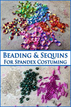 beading and sequins for spandex costumes with text overlay reading beading & sequins for spandex costumes