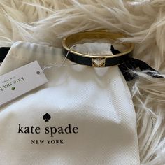 Kate Spade Brand New Black & Gold Bangle Bracelet With Tags And Original Pouch. Non Smoking And Meticulous Home. Trendy Kate Spade Bracelet, Kate Spade Elegant Black Jewelry, Chic Adjustable Kate Spade Jewelry, Elegant Black Kate Spade Jewelry, Chic Kate Spade Bangle Bracelet, Gold Bangle Bracelet, Gold Bangle, Spade Jewelry, Kate Spade Jewelry