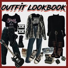 Grunge Outfit Essentials, 90s Grunge Fashion Punk, Grunge Outfits 90s Aesthetic, Real Grunge 90s, Grunge Polyvore, 80s Grunge Outfits, Grunge Lookbook, Grunge Outfits 90s, Styl Grunge