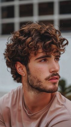 Find curly hairstyles for formal events that make you look sharp! Visit our page for event styling tips. Save this pin to remember these formal looks! #CurlyHair #FormalStyles #MensFashion Smart Curly Hairstyles Men, Curly Hair Men With Highlights, Curly Flow Hairstyle Men, Mens Haircuts Curly, Permed Hairstyles Men, Curly Hairstyles For Formal, Hairstyles Men With Beard, Mens Curly Haircut, Curly Hairstyles For Formal Events