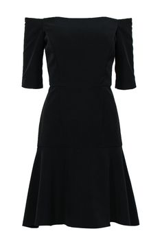 Current Boutique-Milly - Black Off-the-Shoulder Dress w/ Ruffled Skirt Sz 10 Elegant Off-shoulder Mini Dress With Ruffles, Fitted Off-shoulder Dress With Ruffle Hem, Elegant Strapless Dress With Ruffle Hem For Date Night, Elegant Off Shoulder Dress With Ruffles For Date Night, Elegant Off-shoulder Dress With Ruffles And Fitted Bodice, Formal Fitted Off-shoulder Dress With Ruffles, Elegant Spring Off-shoulder Dress With Ruffle Hem, Formal Fitted Off Shoulder Dress With Ruffles, Elegant Off Shoulder Dress With Ruffles And Fitted Bodice