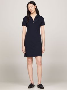 The embodiment of laid-back dressing, this thigh-grazing dress from Tommy Hilfiger is made from a cotton fabric blend. Confidently cut with a collar and short sleeves, it comes without pattern or print so you can set your imagination and creativity free when it comes to accessorising. Tommy Hilfiger Outfits, Hilfiger Outfits, Going Out Trousers, Slim Fit Polo Shirts, Polo Shirt Dress, Desert Sky, Tommy Hilfiger Dress, Slim Fit Polo, Modest Clothing