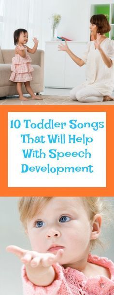 an image of two children playing with toys and the words 10 toddler songs that help with speech development