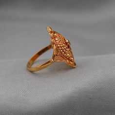 22k Yellow Gold Ring, 22kt Real Gold Indian Handmade Jewelry Christmas Gift | eBay Elegant 22k Gold Ruby Ring Gift, Temple Jewelry Rings As Gift, Intricate Design Yellow Gold Ruby Ring As Gift, Yellow Gold Ruby Ring With Intricate Design As Gift, Intricate Design Ruby Ring In Yellow Gold As Gift, Intricately Designed Yellow Gold Ruby Ring As Gift, Handmade Gold Rings For Marriage, Yellow Ring With Intricate Design For Gift, Rectangular Gold Ruby Ring As Gift