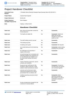 the project handover checklist