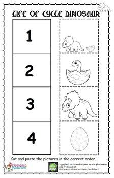 a printable worksheet for the life of a cute dinosaur