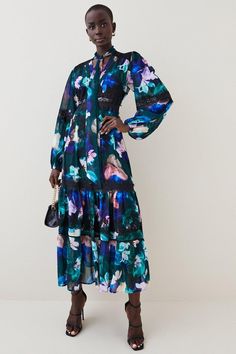 Green Floral Print Maxi Dress For Wedding, Multicolor Lace Dress For Garden Party, Floral Print Maxi Dress For Party Festivities, Festive Floral Print Maxi Dress For Party, Fitted Long Sleeve Floral Dress For Wedding, Elegant Multicolor Dress For Wedding Guest, Elegant Multicolor Wedding Guest Dress, Multicolor Floral Print Dress For Wedding, Multicolor Midi Dress For Wedding