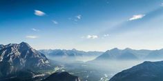 an aerial view of the mountains and valleys