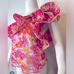 Nwt Anthropologie Misa La One Shoulder Floral Ruffle Blouse Sheer Size S $242 Nwt Questions? Leave A Comment Below! Elegant Pink Blouse For Summer, Elegant Multicolor Top With Ruffles, Elegant Multicolor Tops With Ruffles, Feminine Silk Blouse For Summer, Pink Floral Print Blouse For Party, Pink Silk Top For Party, Pink Blouse For Spring Party, Pink Silk Blouse For Spring, Feminine Multicolor Blouse For Party