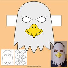 a paper mask with an eagle's head on it and the words, how to make