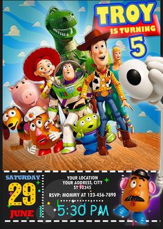 the poster for toy story 5 is shown