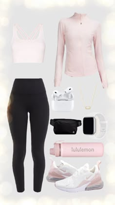 Preppy Lululemon Outfits School, Pink Workout Outfit Aesthetic, Lululemon Pink Outfit, Outfits With Define Jacket, Lululemon Aesthetic Outfits Preppy, Workout Outfits Lululemon, Preppy Outfits For School Lululemon, Workout Jacket Outfits, Sporty Clothes Aesthetic