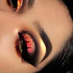 #eyeshadow #eyeshadowlooks #eyeshadowforbeginners #makeup #makeupart #glam #eyeliner #eyelashes Orange Eye Makeup, Maquillage Yeux Cut Crease, Make Up Designs, Drag Make-up, Beautiful Eye Makeup, Eye Makeup Designs, Makeup Eye Looks, Jaclyn Hill