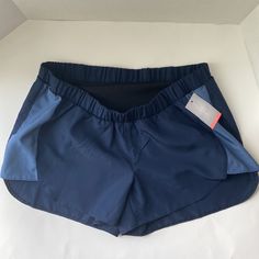 A:Glow Active Maternity Shorts Size M New Navy Blue Blue Athleisure Bottoms With Built-in Shorts, Stretch Blue Pants With Built-in Shorts, Blue Activewear Shorts With Pockets, Blue Activewear With Elastic Waistband In Short Length, Blue Activewear With Elastic Waistband, Blue Workout Bottoms With Built-in Shorts, Blue Activewear With Elastic Waistband And Short Legs, Blue Activewear Shorts With Elastic Waistband, Navy Gym Bottoms For Summer