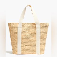 Raffia Straw. This Product Is Handmade From Natural Fibers And Materials; Slight Differences In Shape And Color Irregularities Will Exist. Structured Tote Bag, Polka Dot Tote Bag, Woven Leather Bag, Everyday Tote Bag, Large Leather Tote Bag, Embroidered Tote Bag, Embroidered Tote, Straw Tote Bag, Large Leather Tote