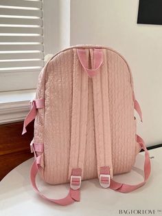 BagForLove - Functional Backpack with Ruched Detail and Letter Patch Decor Product Description Color Pink Composition 100% Polyamide Bag Size Medium Pattern Type Plain Material Polyamide Closure Type Zipper Type Classic Backpack Size Chart INCH CM Bag Height Bag Width Bag Length 16.5 inch 5.5 inch 12.6 inch Bag Height Bag Width Bag Length 42 cm 14 cm 32 cm Details Pictures Similar Products h2 { text-align: center; } /* æ¢è¡ */ li{ white-space: normal; word-break: break-all; word-wrap: break-word; } .red-box { width: 100%; display: flex; flex-direction: row; flex-wrap: wrap; justify-content: center; } .red-box > div { width: 190px; height: 250px; margin: 10px; } .red-box > div > a > img { width: 190px; height: 250px; } .size-box { width: 100%; margin: auto; white-space: nowrap; } .table { Quilted Standard Backpack For Back To School, Cute Everyday Nylon Bags, Back To School Quilted Bags, Quilted Backpack For Daily Use, Quilted Standard Backpack For Daily Use, Cute Quilted Bags For Everyday Use, Quilted Nylon Bag For School, Quilted Nylon School Bag, Casual Quilted School Bag