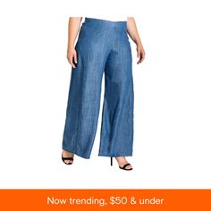 in stock Spring Dark Wash Denim Wide Leg Pants, Dark Wash Denim Wide Leg Pants For Spring, Chic Relaxed Fit Denim Pants, Chic Dark Wash Relaxed Fit Pants, Chic Dark Wash Denim Pants, Mid-rise Dark Wash Wide Leg Pants For Spring, Chic Denim Blue Bottoms With Five Pockets, Chic Dark Wash Bottoms For Spring, Dark Wash Wide Leg Pants For Work In Spring