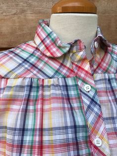 "Ladies Wrangler Brand Rainbow striped button up collared shirt with rolled cuff sleeves. Deadstock with original tags attached. Never worn or washed. Made in the USA. Tagged size 8 Shoulder to shoulder 19\" Pit to pit 22\" Length 25\"" Rainbow Striped Shirt, Baby Toddler Bed, Collared Shirt, Rainbow Stripes, Shirt Collar, Cuff Sleeves, Striped Shirt, Plaid Scarf, Blouses For Women