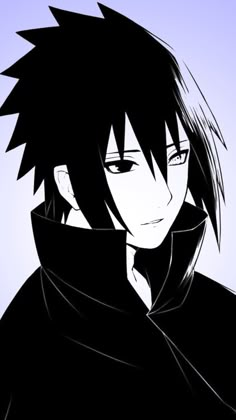 an anime character with black hair wearing a hoodie