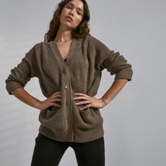 Cozy Cotton Silk Button Front Short Cardigan - Lunya Warm Pajamas, Cozy Fall Outfits, Cardigan Brown, Short Cardigan, Silk Knit, Cold Nights, Button Front Cardigan