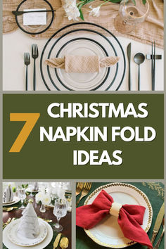 christmas napkin fold ideas Folding Dinner Napkins Christmas, Folding Napkins For Christmas Table, Christmas Table Decorations Diy Easy, Ways To Fold Paper Napkins For Christmas, Setting The Table For Christmas, How To Napkin Folding Ideas, Christmas Tree Napkins Fold, Decorative Napkin Folding, How To Fold A Christmas Napkin