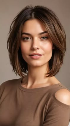 Bouncy Short Hair Shoulder Length, Shoulder Layered Hairstyles, Thick Hair Layered Bob, 2024 Mid Length Hairstyles, Shoulder Length Bob With Side Bangs, Medium Bob Hairstyles Shoulder Length, Layer Cut For Short Hair Shoulder Length, Long Layered Bob For Fine Hair, Shoulder Length Fine Hair