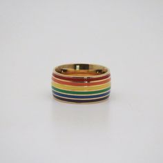 A gift for he or her. The dainty rainbow band ring is a star of... Rainbow Meaning, Rainbow Band, Personalized Gift Cards, After Rain, Reunion Island, Rainbow Rings, Simple Band, Tough Times, Tell Her