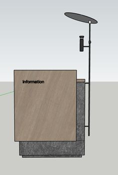 a drawing of a street light with information on the side and an arrow pointing to it