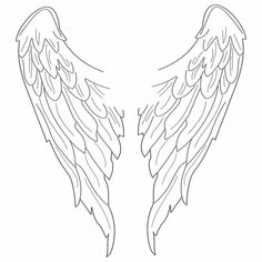 two angel wings that have been drawn in the style of an adult's wing