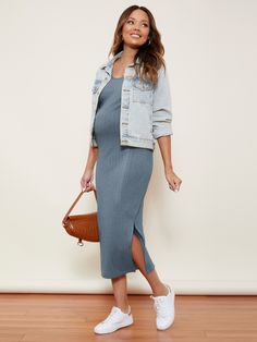 Dusty Blue Casual   Polyester Plain Fitted Embellished Slight Stretch Summer Maternity Rib Knit Dress Pregnant, Maternity Outfits With Sneakers, Fall Maternity Outfits Shein, Modern Maternity Outfits, Everyday Maternity Outfits, Shein Maternity Outfits, Small Bump Maternity Outfit, Stylish Pregnancy Outfits Summer, Fashionable Maternity Outfits