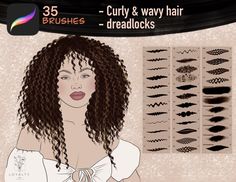 - What's included: 35 Procreate Brushes -  Curly Hair - wavy Hair - dreadlocks  easy and fast to use! Hope you enjoy ♥️ If you have any questions please don't hesitate to contact us. IMPORTANT: These are digital files only. You will receive a digital file. This brushes only for Procreate App. Format: .brushset The Brushset may be used for personal use.  You may not share, resell or redistribute this Brushset. Due to the digital nature of this item, it is impossible to return the item. Therefore, Procreate Resources, Blush Paint, Curly Hair Brush, Procreate Ipad Tutorials, Dry Curly Hair, Textured Curly Hair, Hair Brush Set, Waves Hair, Drawing Tutorials For Beginners