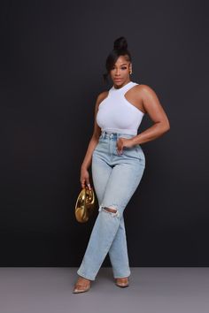 Best Online Women's Fashion Clothing Boutique Store - Swank A Posh How To Wear Boyfriend Jeans In Summer, White Top Denim Jeans Outfit, Going Out Outfits Pants, Classy Jean Outfits, Jeans Outfit Women Summer, Jean Outfits Black Women, Jeans And Heels Outfit Going Out, 20th Birthday Outfit Ideas, Dress Shirt And Jeans