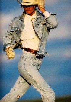 Cowgirl Denim Outfit, Cowboy Aesthetic, Cowboy Baby, Seventeen Magazine, Cowboy Outfits, Western Aesthetic, Human Poses Reference, Baby Cowboy, Human Poses