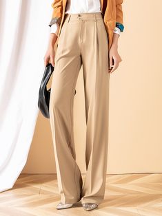 These belted pants are finished in a relaxed fit with a flattering high waist that takes off-duty days to the next level. Full Length High waist with a belt Zip fly with hook-and-bar closure Side-seam pockets Polyester, spandex Machine wash, tumble dry Item #4828 Women's pants/trousers ★★Please advise your height, weight, waist, hips, and inseam, I will make sure you choose the right size. Versatile Belted Trousers, Versatile High Waist Belted Bottoms, Belted Beige Trousers, Elegant Full Length Belted Wide Leg Pants, High Waist Belted Versatile Pants, Versatile High Waist Belted Pants, Beige Belted Wide Leg Bottoms, Beige Wide Leg Belted Bottoms, Belted Beige Wide Leg Bottoms