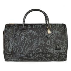 Luxury Black Duffle Bag For Travel, Luxury Black Travel Duffle Bag, Luxury Travel Bags, Black Graffiti, Luxury Travel Bag, Luxury Luggage, Neon Bag, Graffiti Prints, Travel Duffle